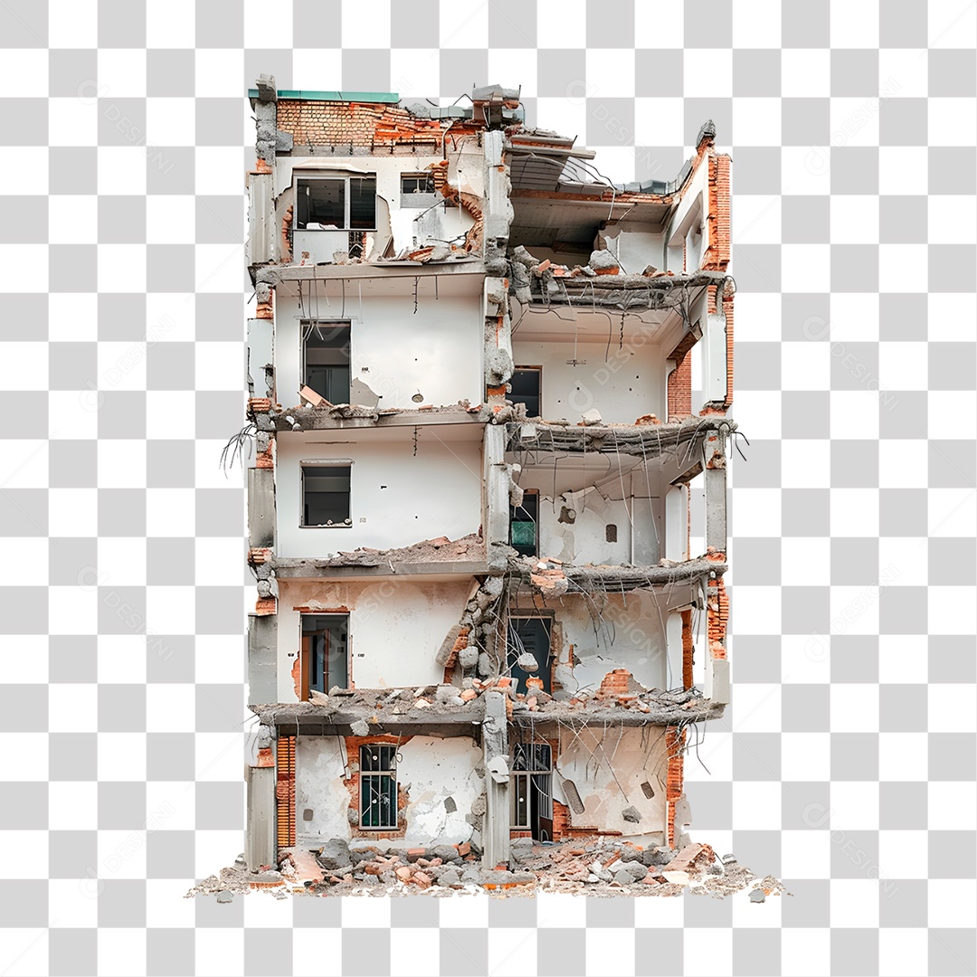 Casa Em Demolição PNG Transparente