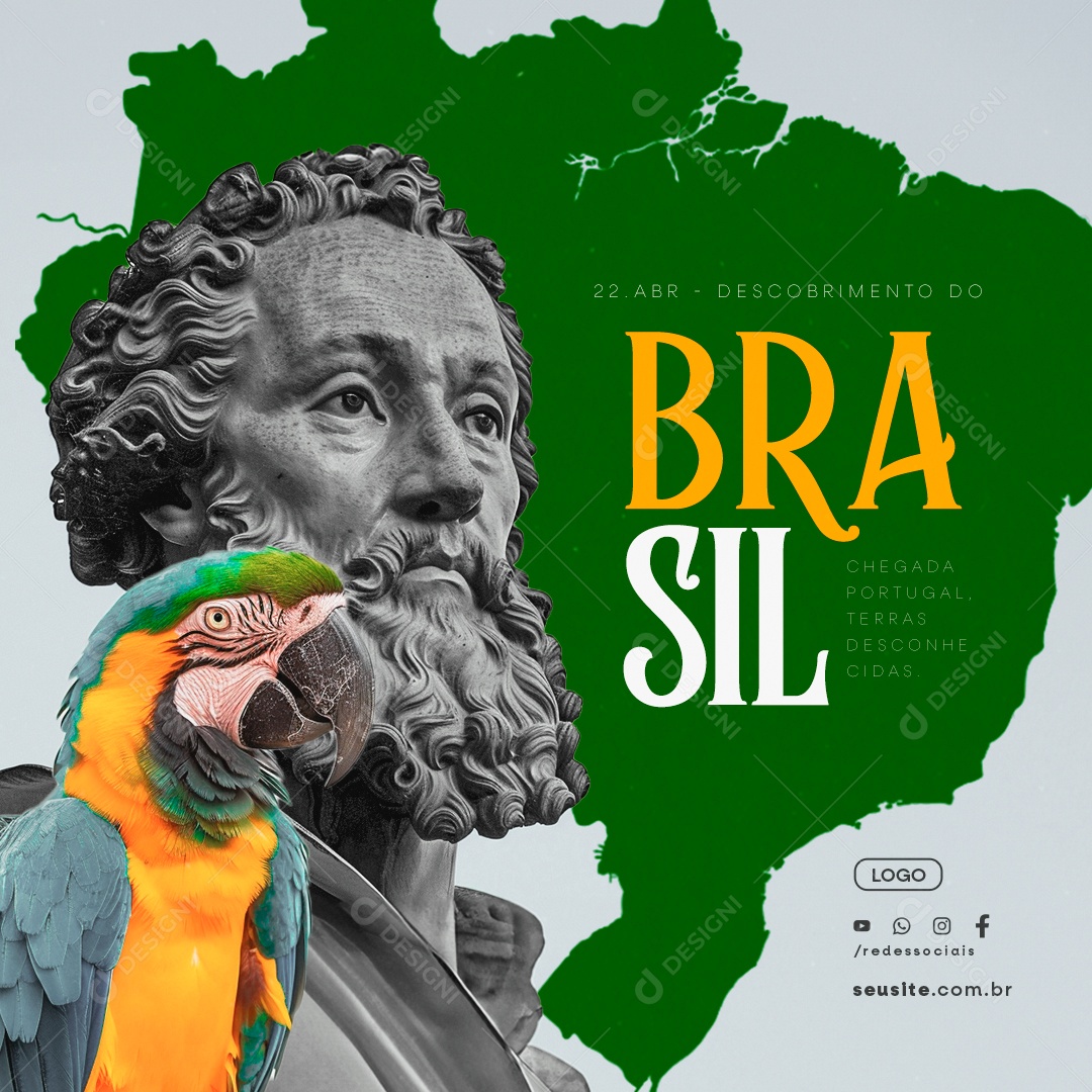 Dia Do Descobrimento Do Brasil 22 de Abril Social Media PSD Editável