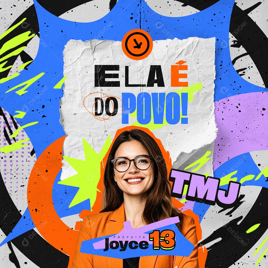 Politica Eleição Prefeita Prefeita Joyce Ela é do Povo TMJ Social Media PSD Editável