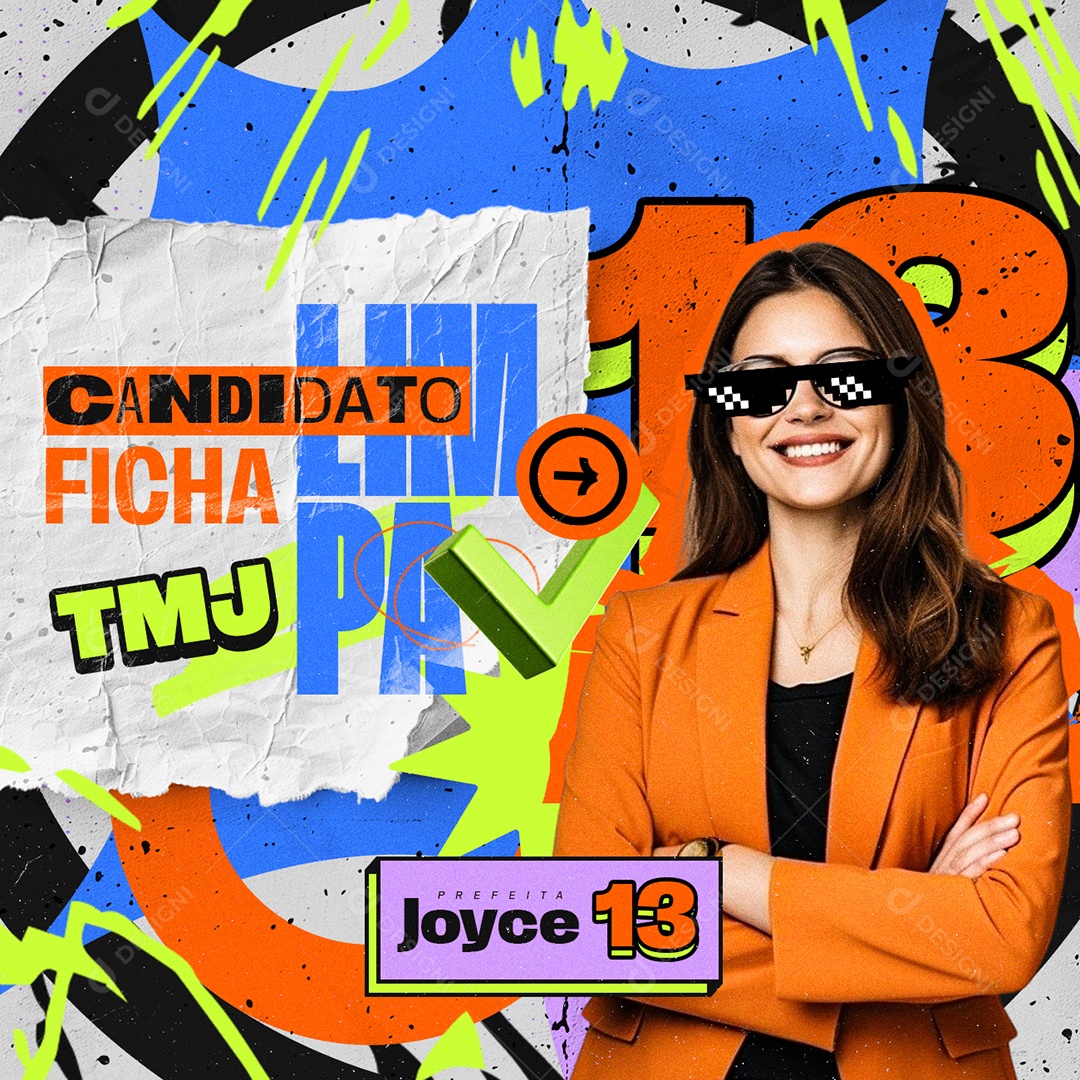 Social Media Politica Eleição Prefeita Prefeita Joyce Candidato Ficha TMJ PSD Editável