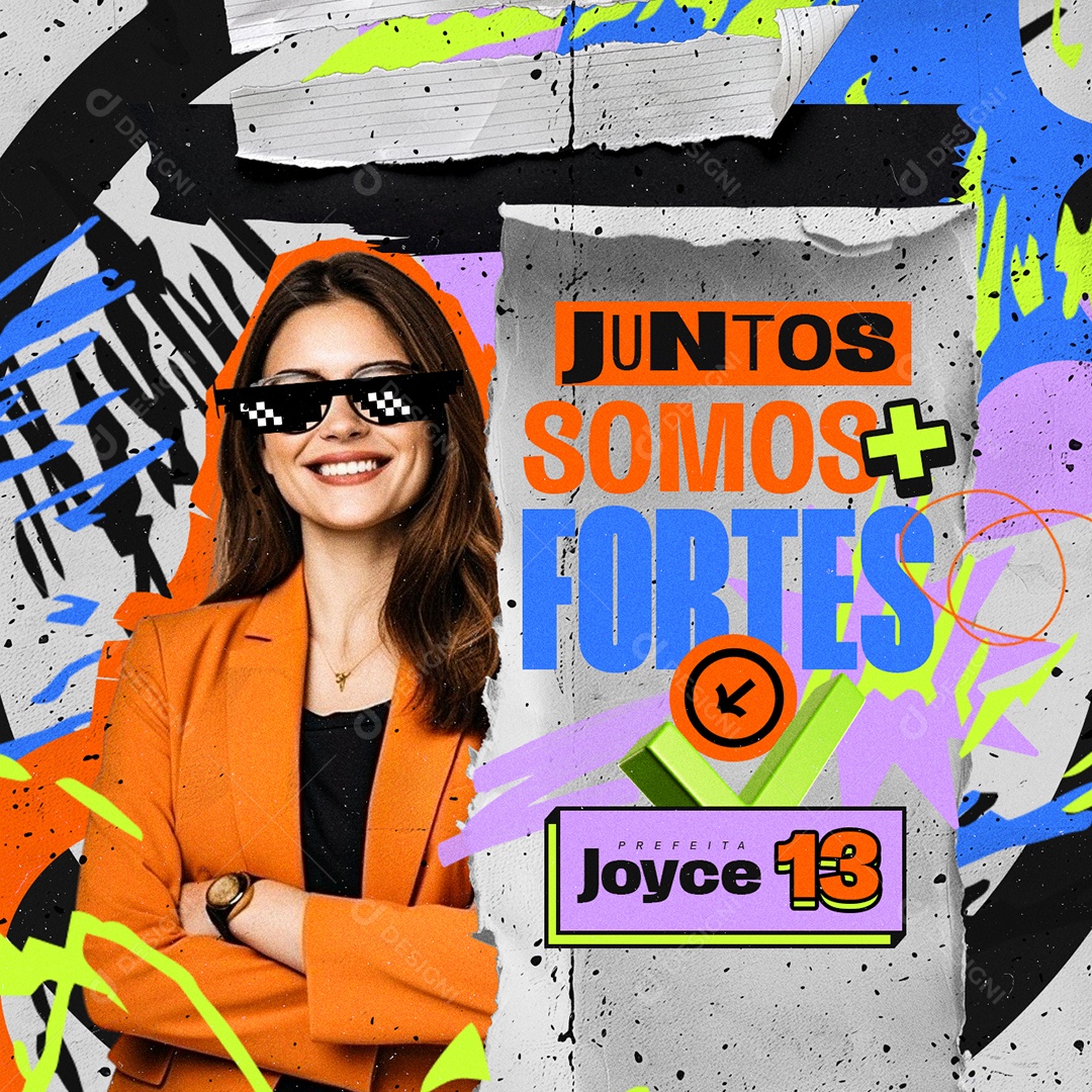 Politica Eleição Prefeita Prefeita Joyce Juntos Somos Fortes Social Media PSD Editável