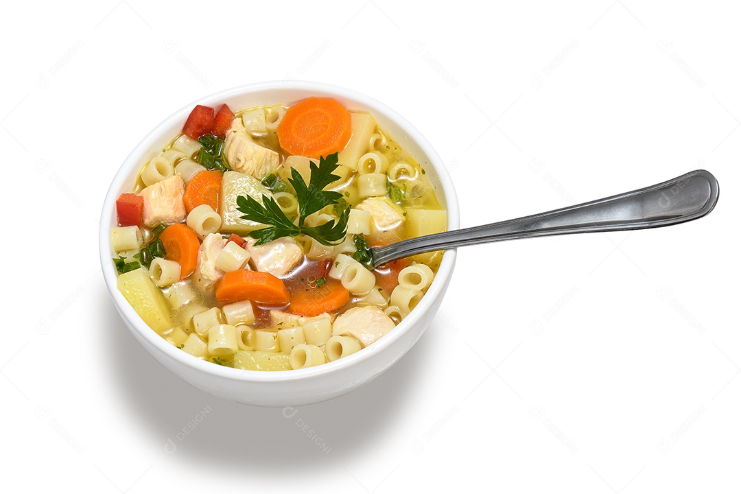 Sopa de macarrão com legumes