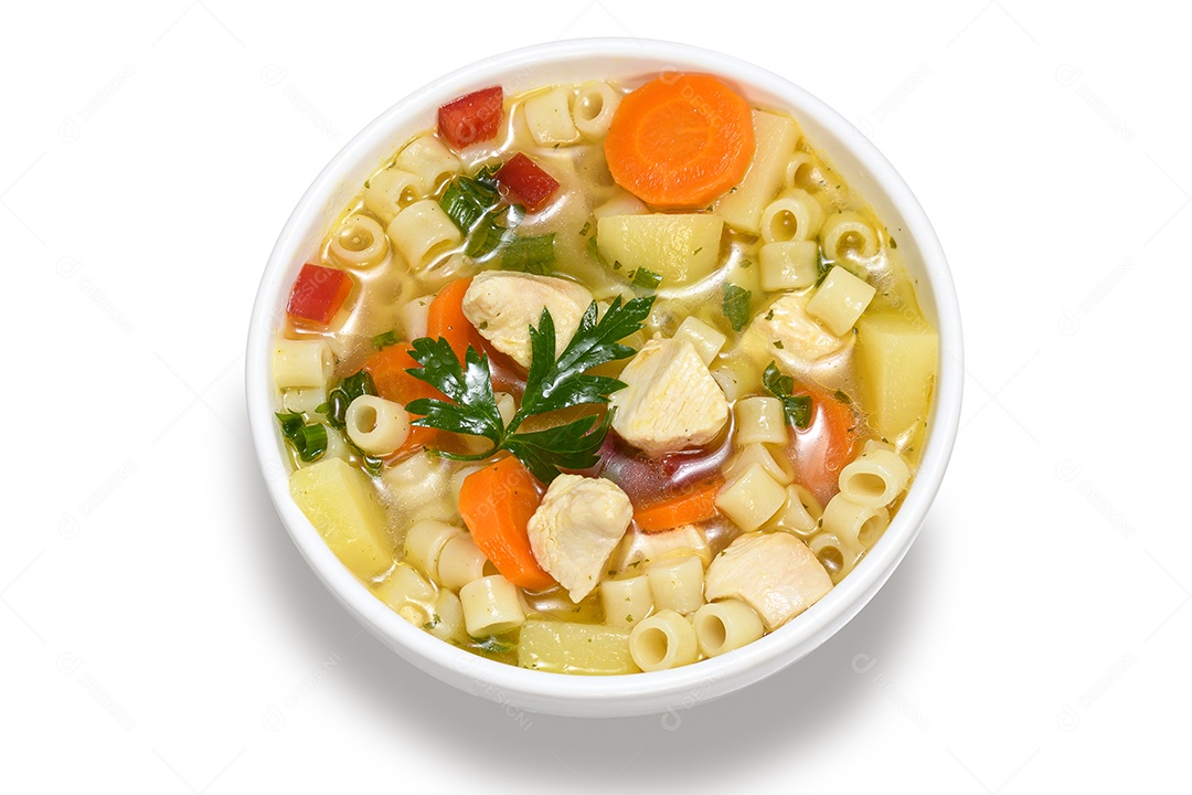 Sopa de macarrão com legumes