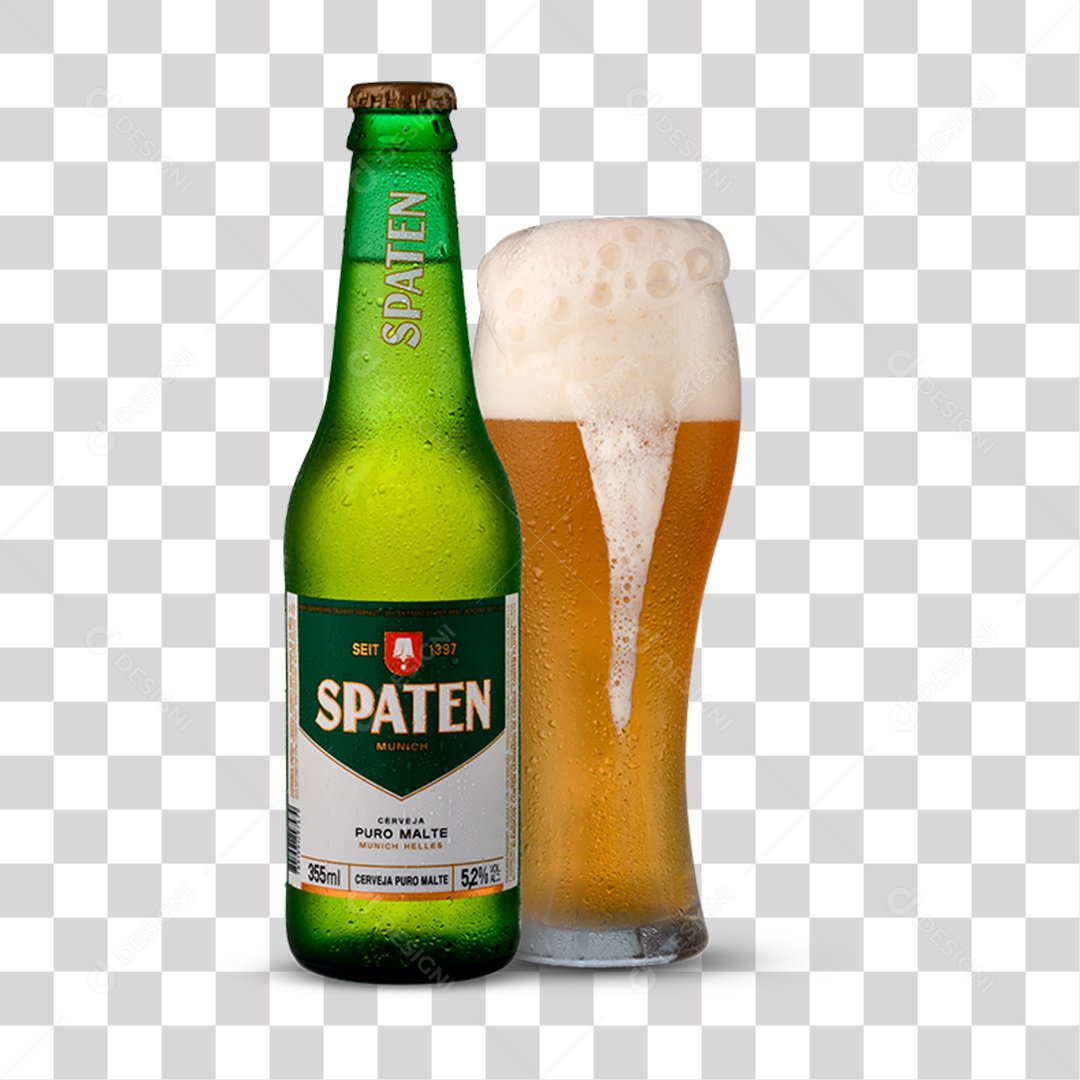 Espaten beer garrafa e copo