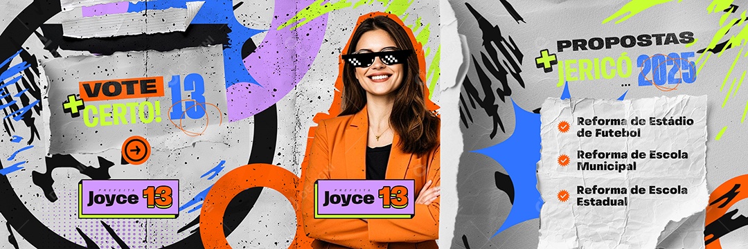 Carrossel Politica Eleição Prefeita Joyce Vote Certo Social Media PSD Editável