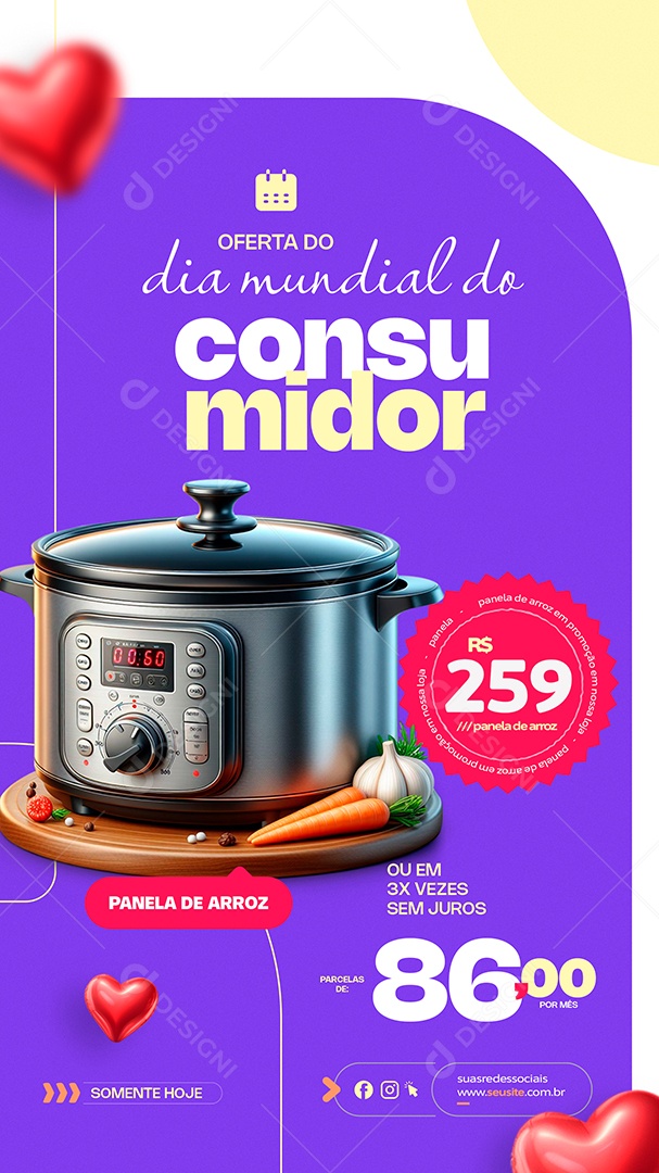 Story Dia Do Consumidor 15 de Março Panela de Arroz 259 Social Media PSD Editável