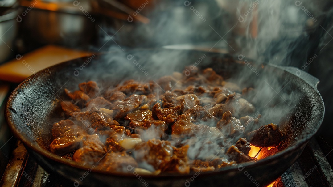 Preparação de estrogonofe de carne