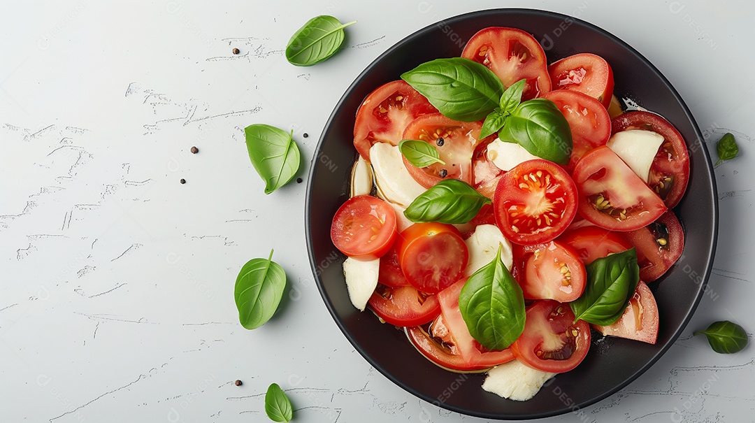 Salada Caprese em fundo claro