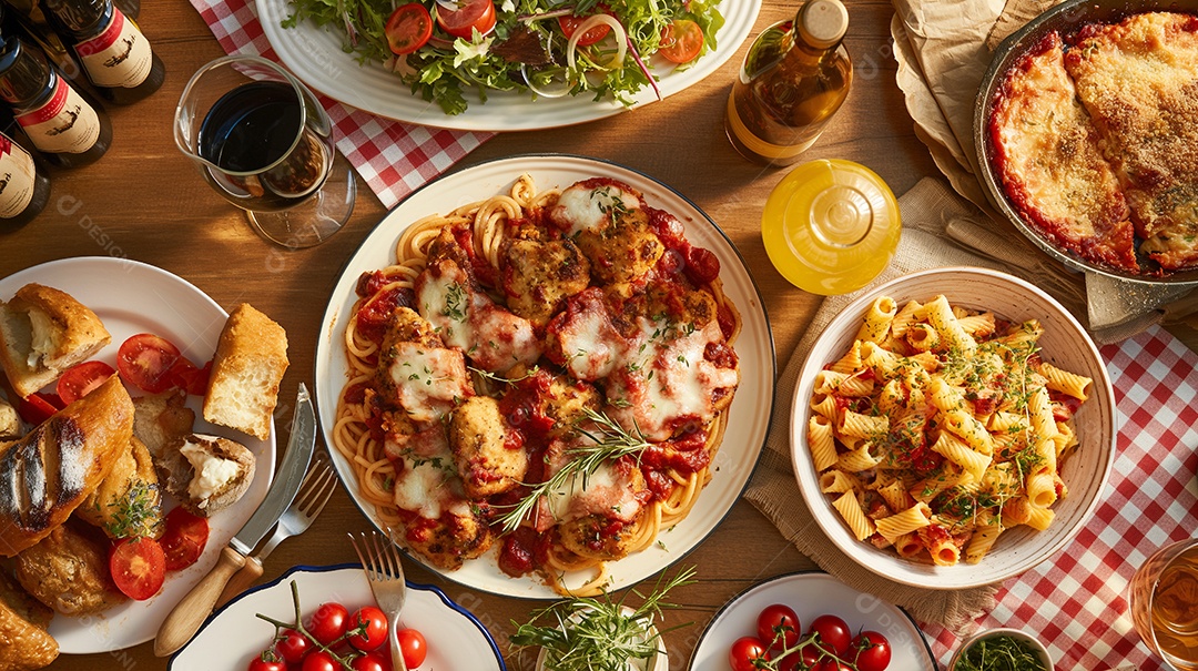 Frango Parmesão na mesa