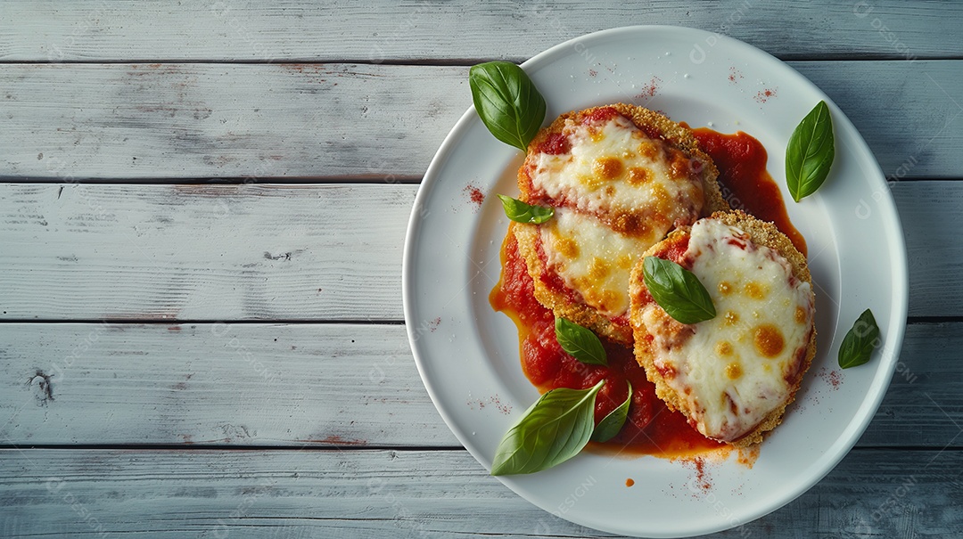 Frango Parmesão na mesa