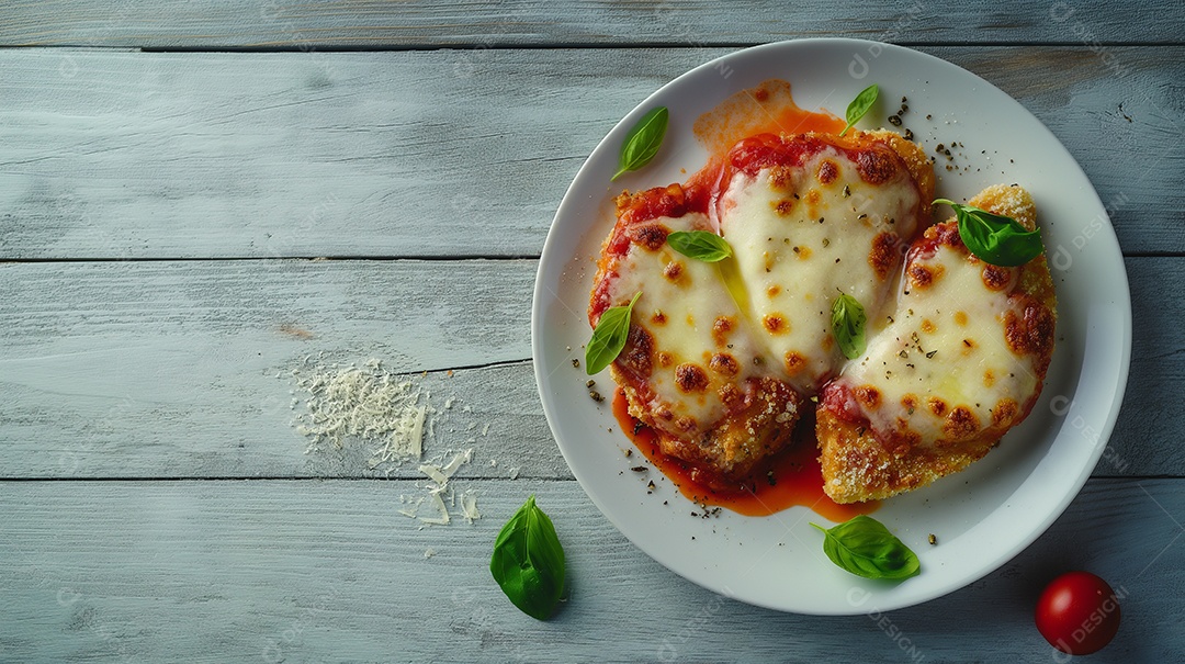Frango Parmesão na mesa