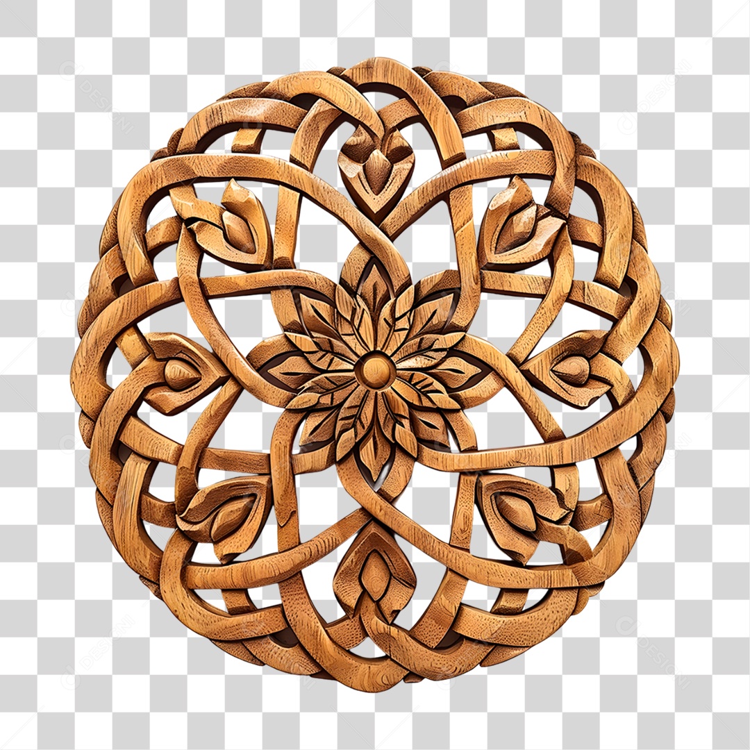 Ornamento Esculpido Em Placa De Madeira PNG Transpaente