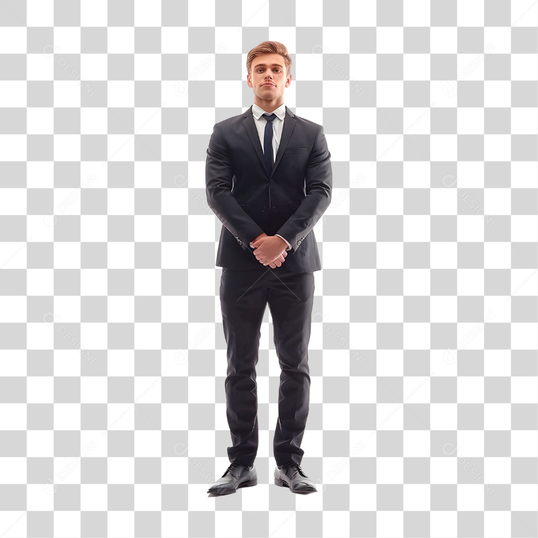 Homem De Terno Preto PNG Transparente