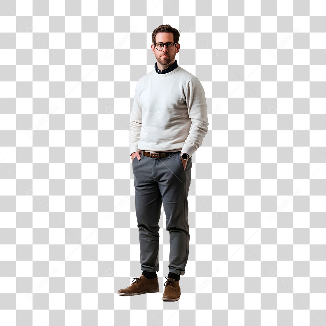 Homem Estiloso De Óculos Estiloso PNG Transparente