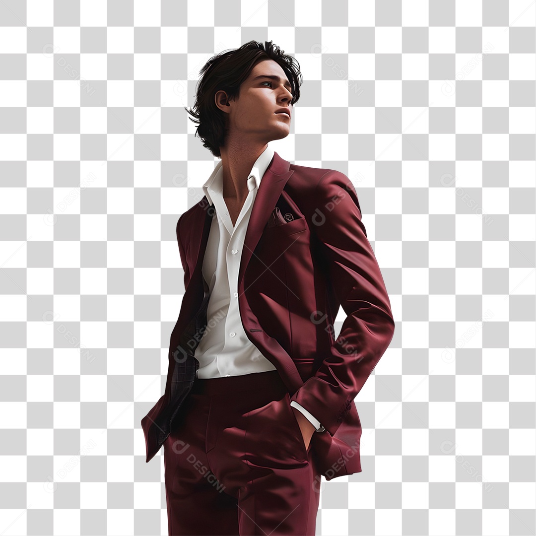 Homem Modelo De Terno Com Mãos No Bolso PNG Transparente