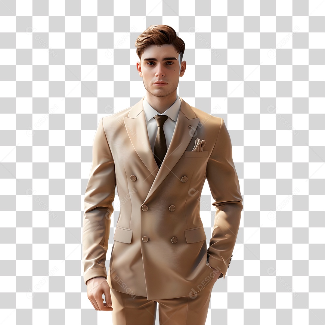 Homem De Terno Com Mão No Bolso PNG Transparente