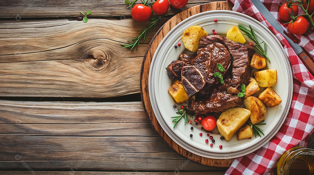 Carne assada com batatas