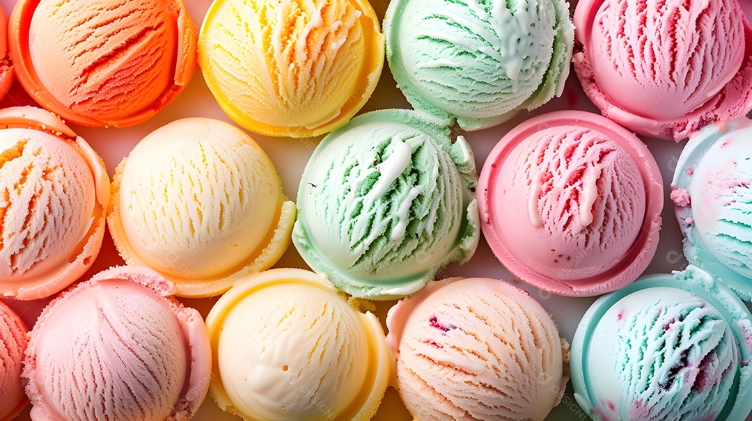 Bolas de sorvetes colorido