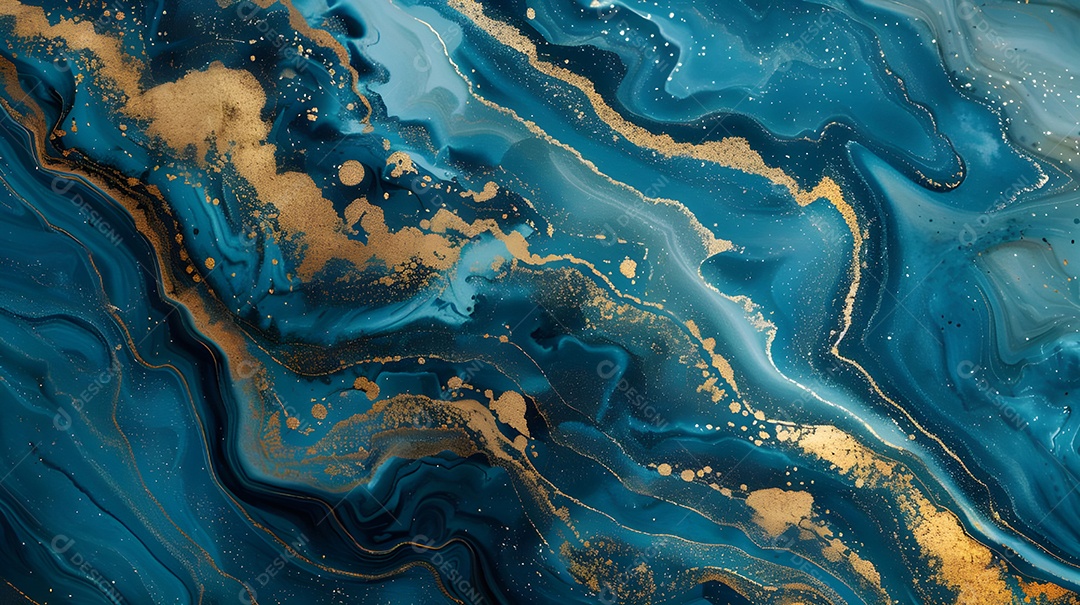 Textura de mármore azul dourado fundo elegante