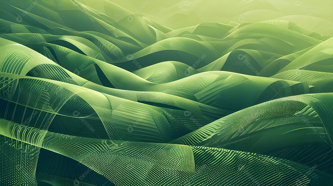 Fundo ondulado de plantação abstrata verde inspirado em campos verdes exuberantes