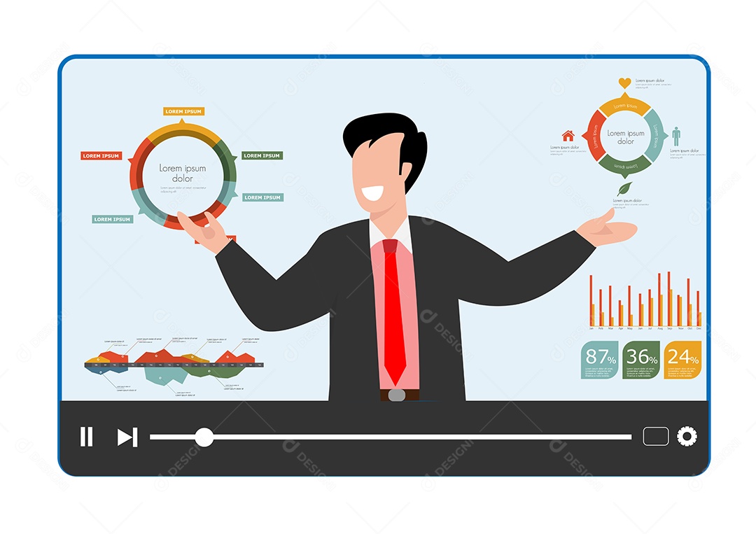 Vídeo Aula Ilustração Vetor EPS + AI