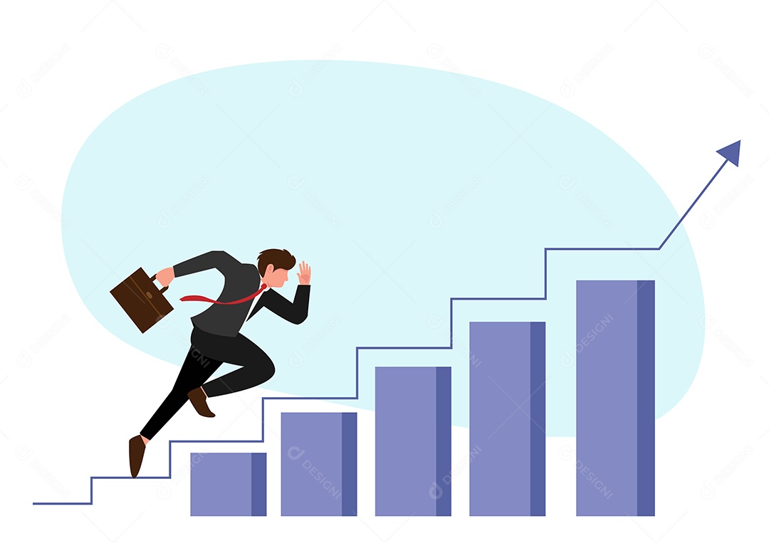 Empresário Correndo Atras do Sucesso Vetor EPS + AI
