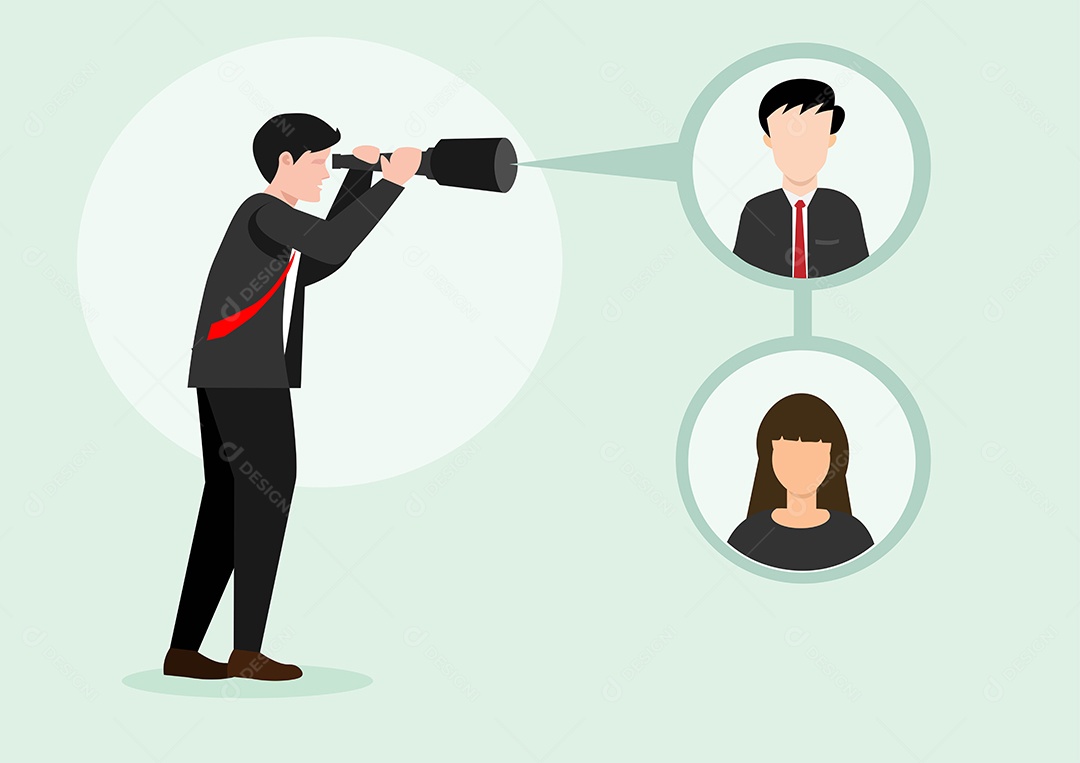 Procurando Funcionários Ilustração Vetor EPS + AI