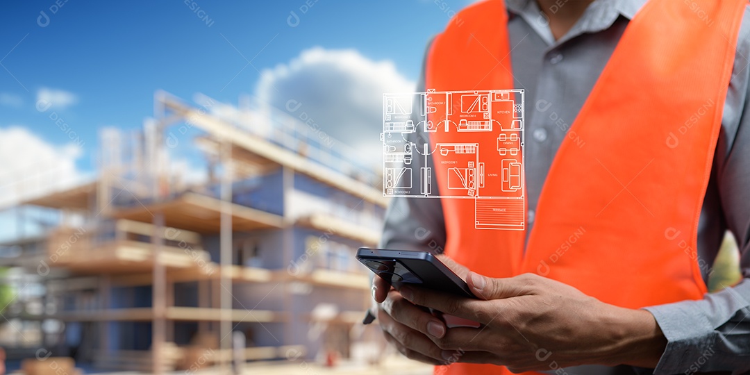 Homem jovem empresário mexendo em seu celular smartphone