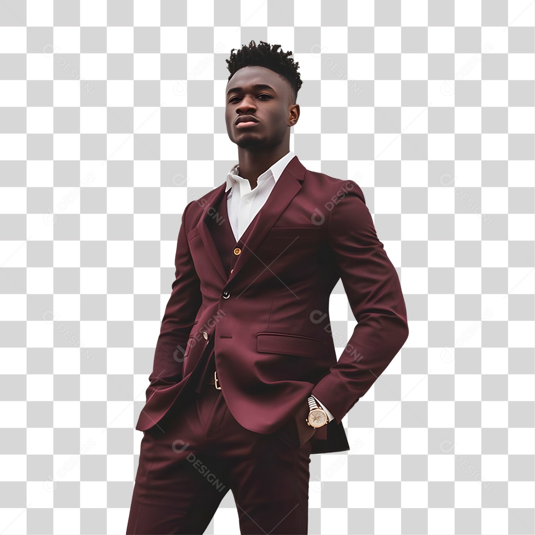 Homem De Terno Com Mãos No Bolso PNG Transparente