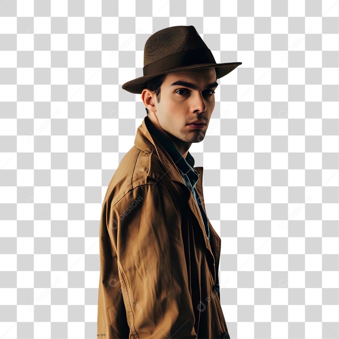 Homem Detetive PNG Transparente