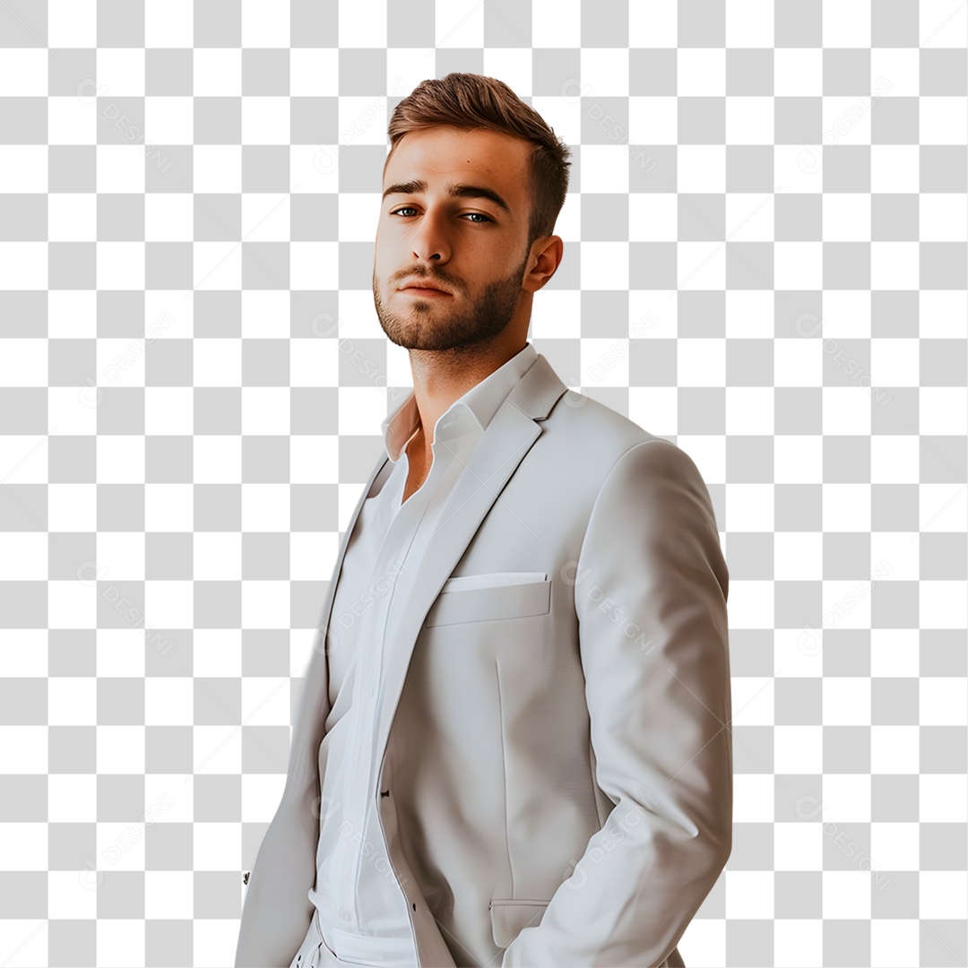 Homem De Terno Com Mãos No Bolso PNG Transparente