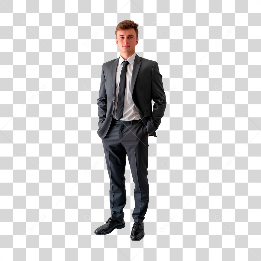 Homem De Terno Com Mãos No Bolso PNG Transparente