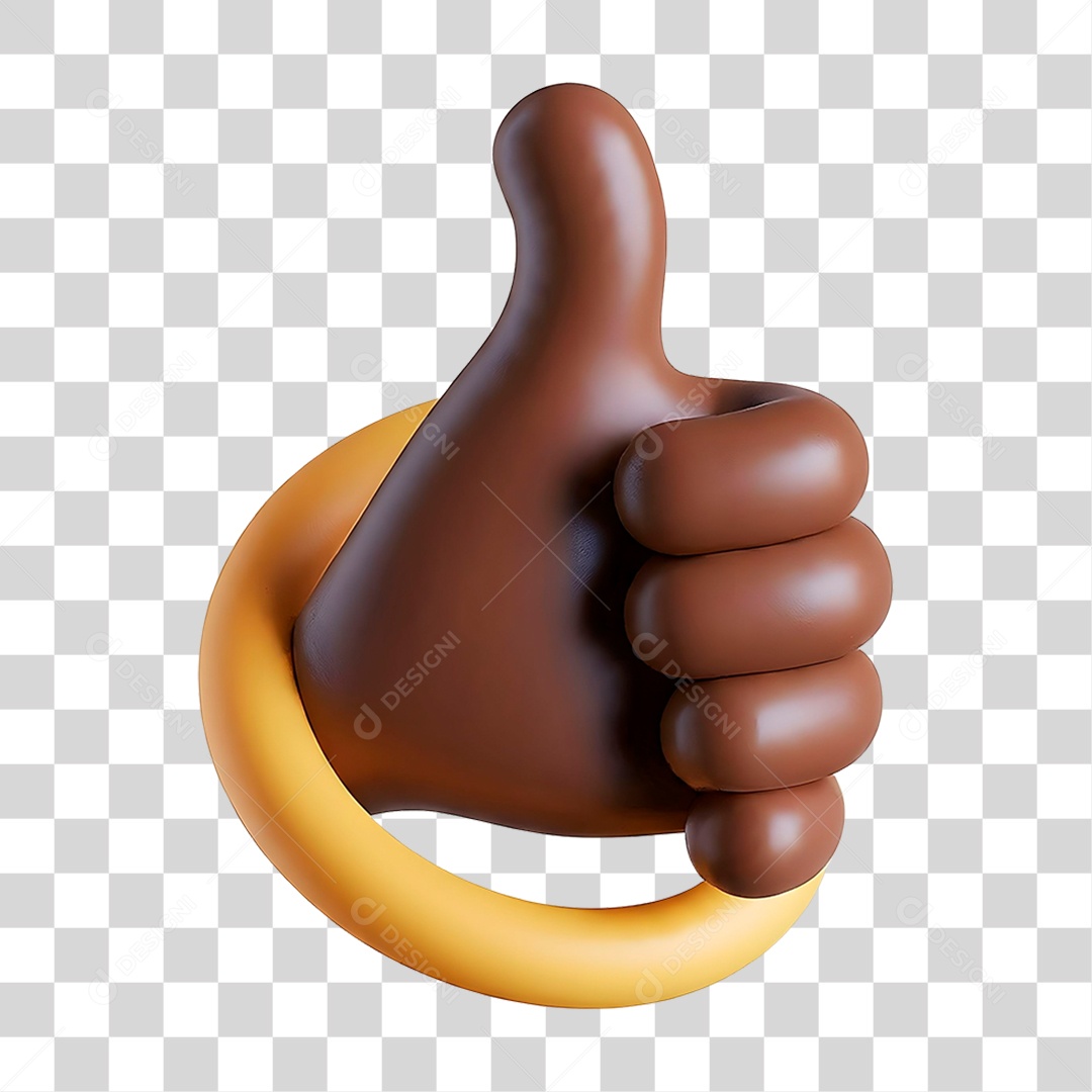 Mão Fazendo Gesto de OK Beleza Elemento 3D para Composição PNG Transparente