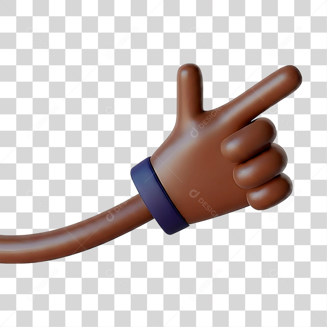 Mão Fazendo Gesto de OK Beleza Elemento 3D para Composição PNG Transparente