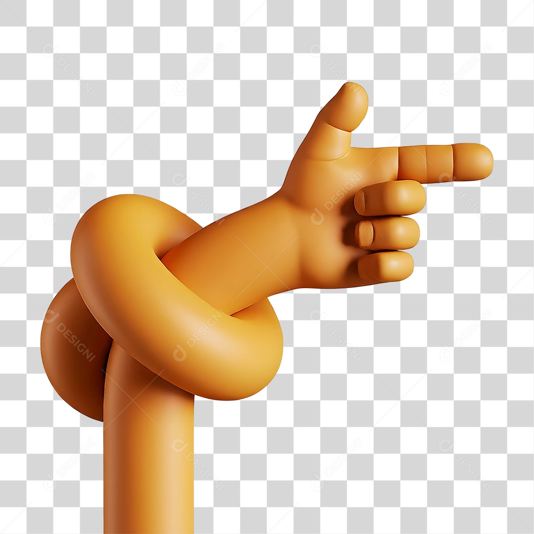 Elemento 3D Mão Fazendo Gesto de OK Beleza para Composição PNG Transparente