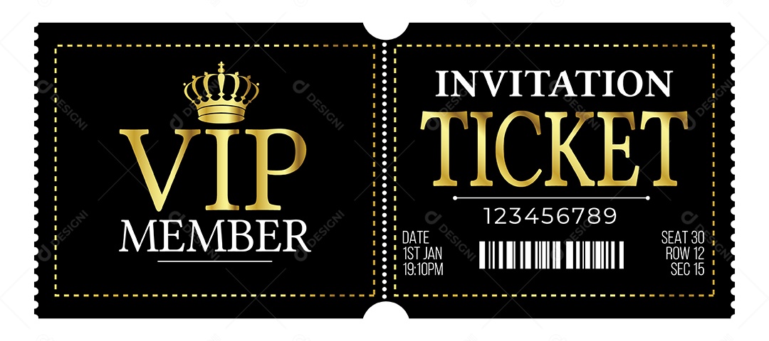 Modelo de Ticket de Ingresso Vetor EPS