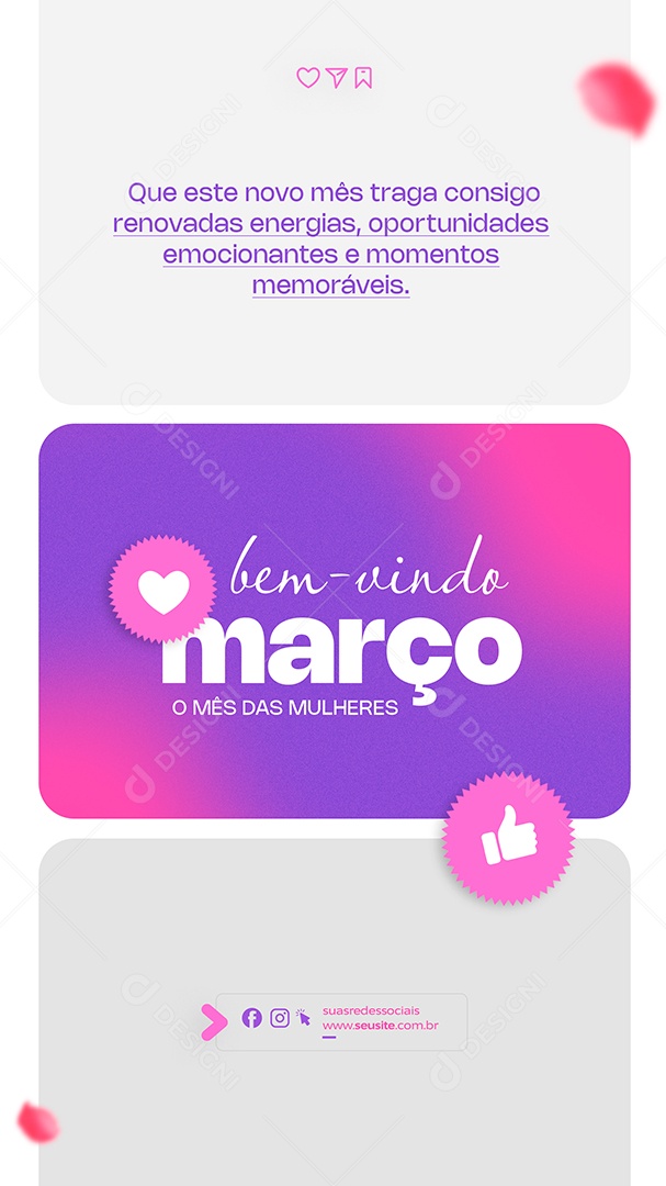 Story Março o Mês das Mulheres Social Media PSD Editável