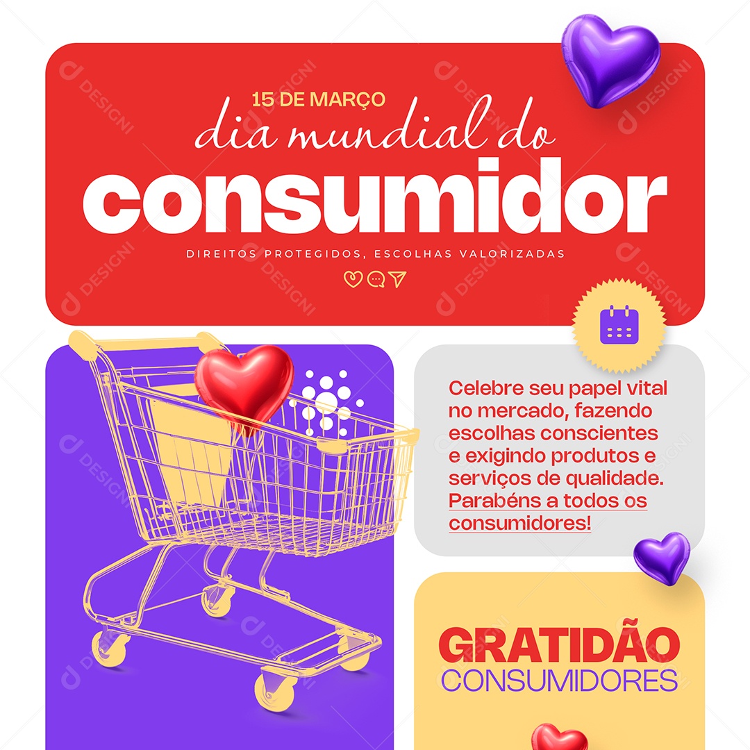 Dia Do Consumidor 15 de Março Celebre seu Papel no Mercado Social Media PSD Editável