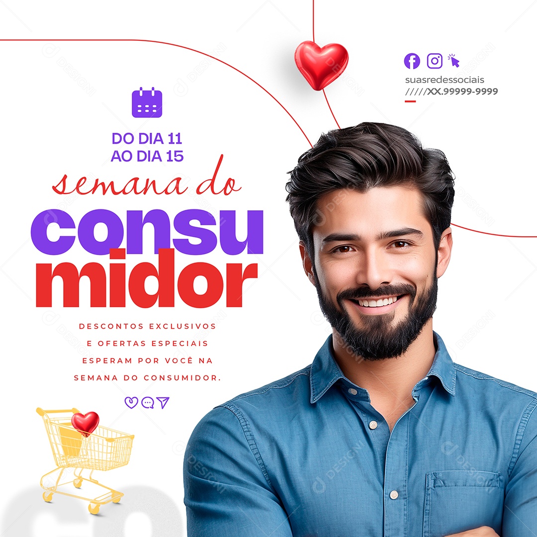 Dia Do Consumidor 15 de Março Ofertas Especiais Social Media PSD Editável