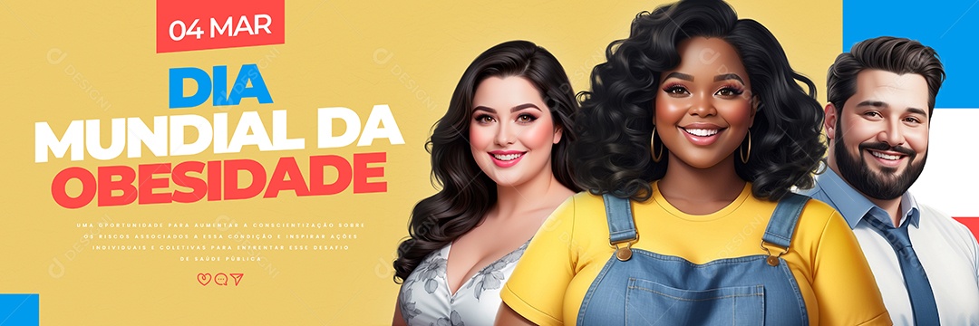 Carrossel Dia Mundial da Obesidade 04 de Março Social Media PSD Editável