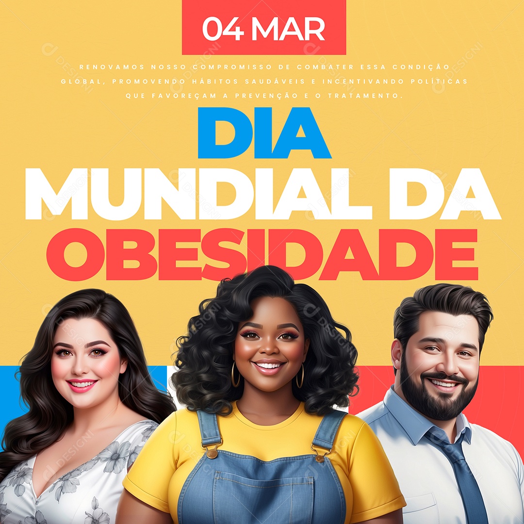 Dia Mundial da Obesidade 04 de Março Social Media PSD Editável
