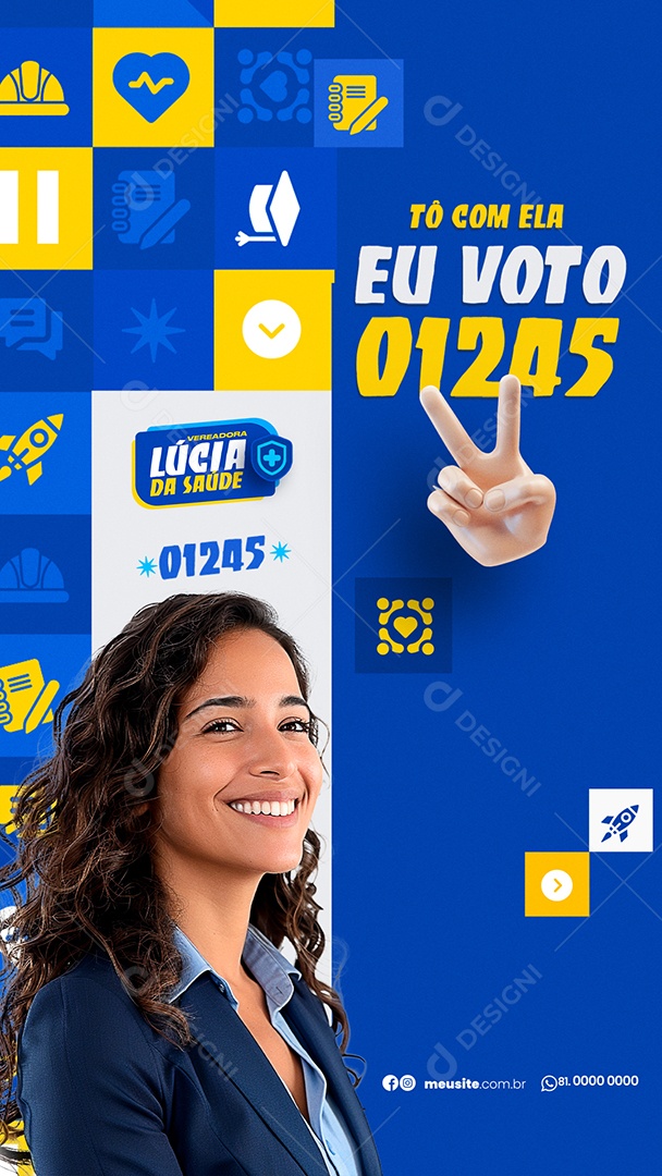 Story Politica To com Ela 01245 Social Media PSD Editável