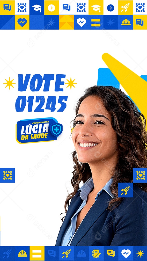 Story Politica Vote 01245 Vereadora Lúcia da Saúde Social Media PSD Editável