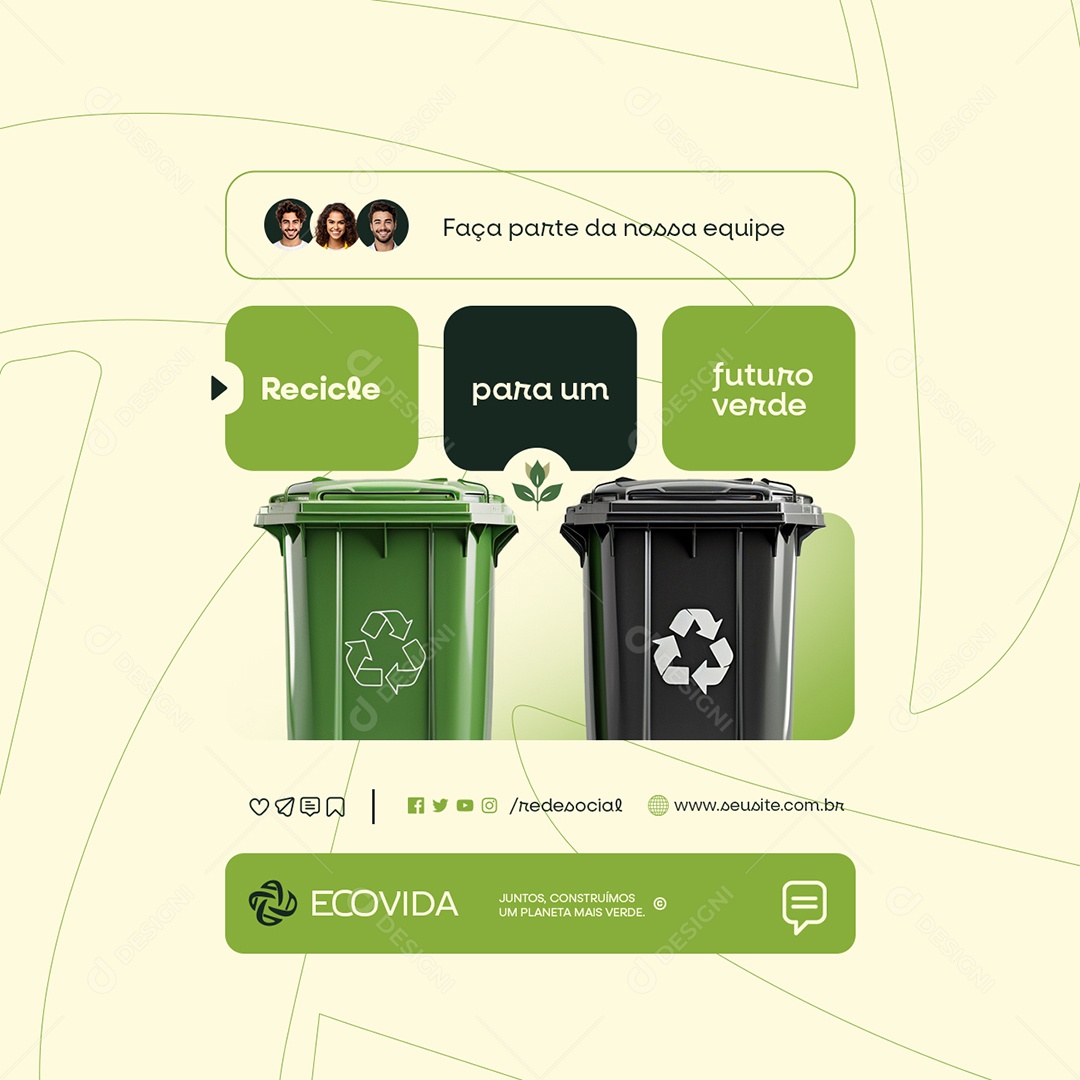 Social Media Empresa Reciclagem Recicle para Um Futuro Verde PSD Editável