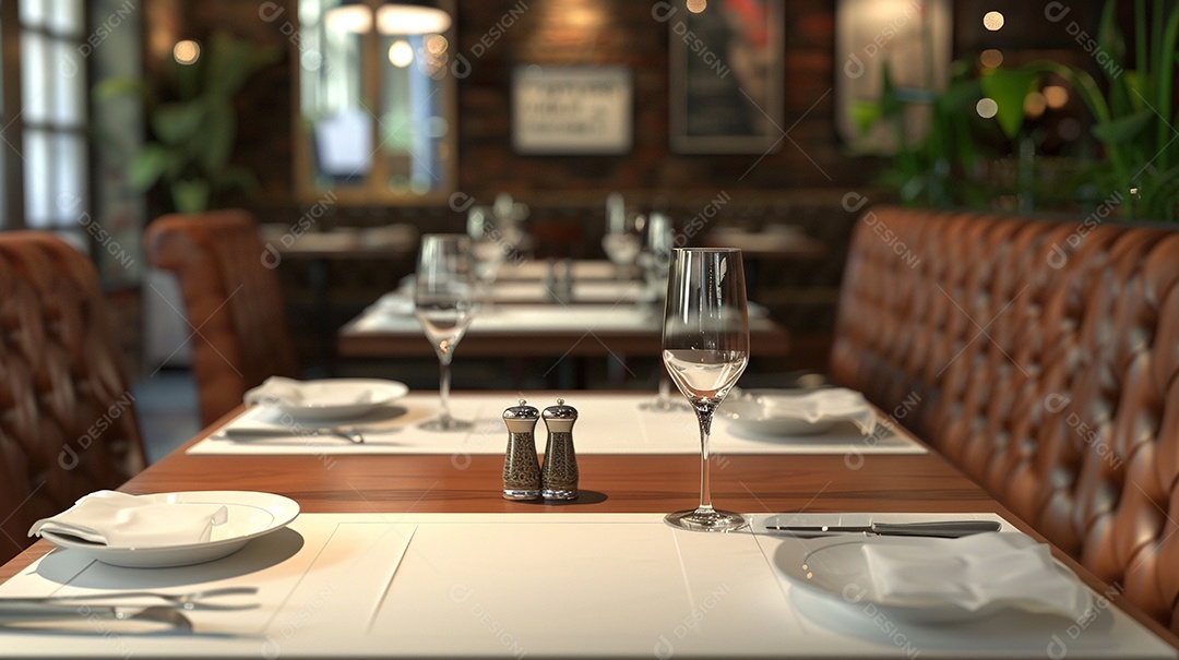 Bar de restaurante com mockups de taças de vinho em branco para eventos de degustação de vinhos