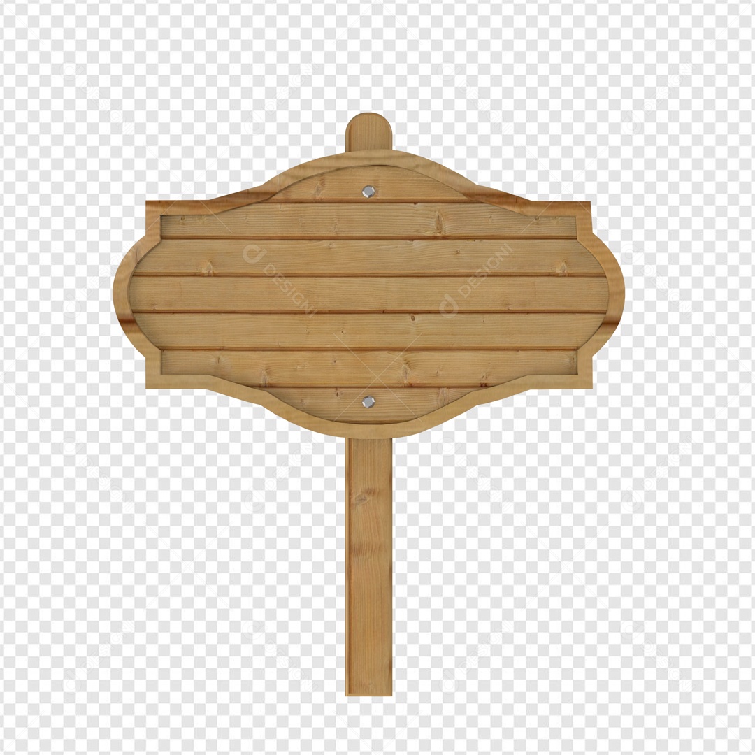 Elemento 3D Placa de Madeira com Parafuso para Composição PSD