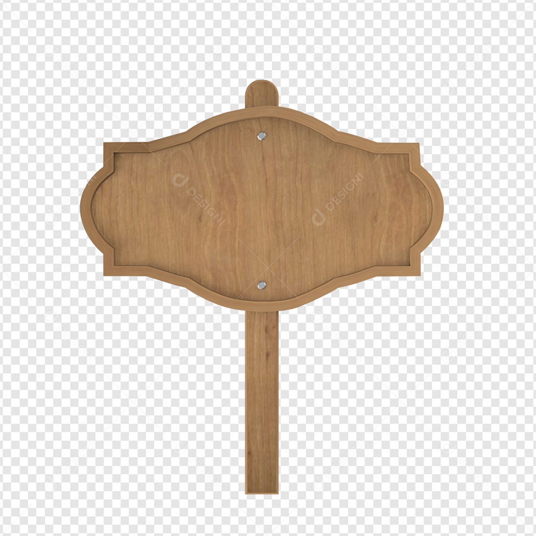 Placa Elemento 3D de Madeira para Composição PSD