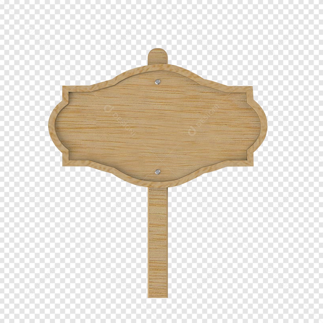 Elemento 3D Placa de Madeira para Composição PSD