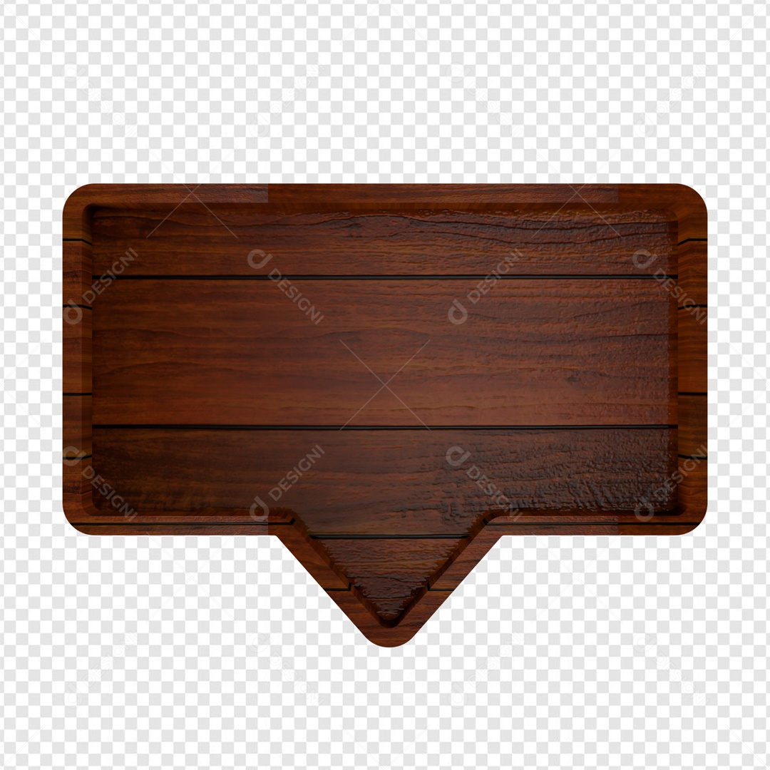 Caixa de Madeira Elemento 3D para Composição PSD