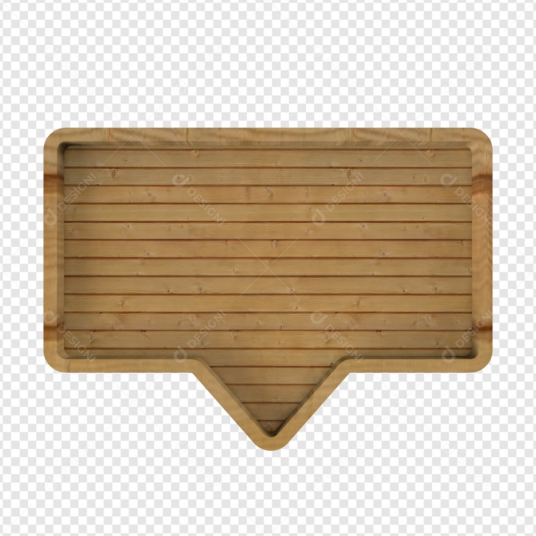 Caixa de Madeira Elemento 3D de Texto para Composição PSD